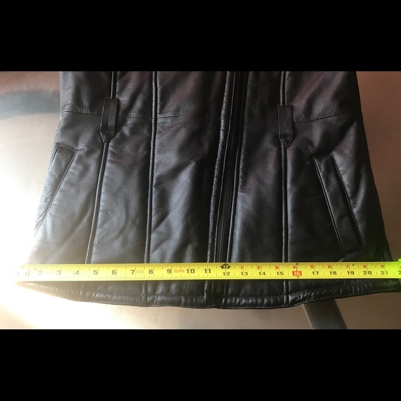 NWOT Wilson’s Black Leather & Leopard Coat - Picture 4 of 8